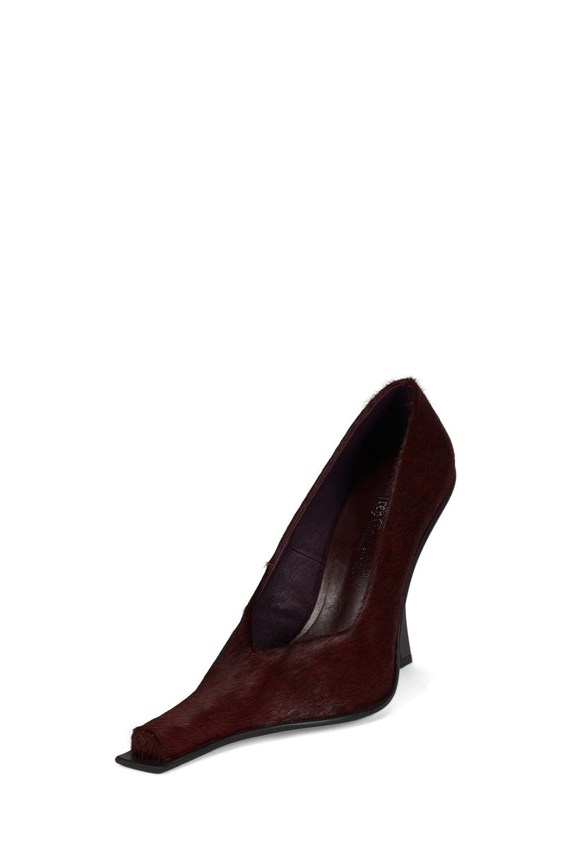 CENTAURI-F Jeffrey Campbell High-Heel Pump Wine Long Hair _hover