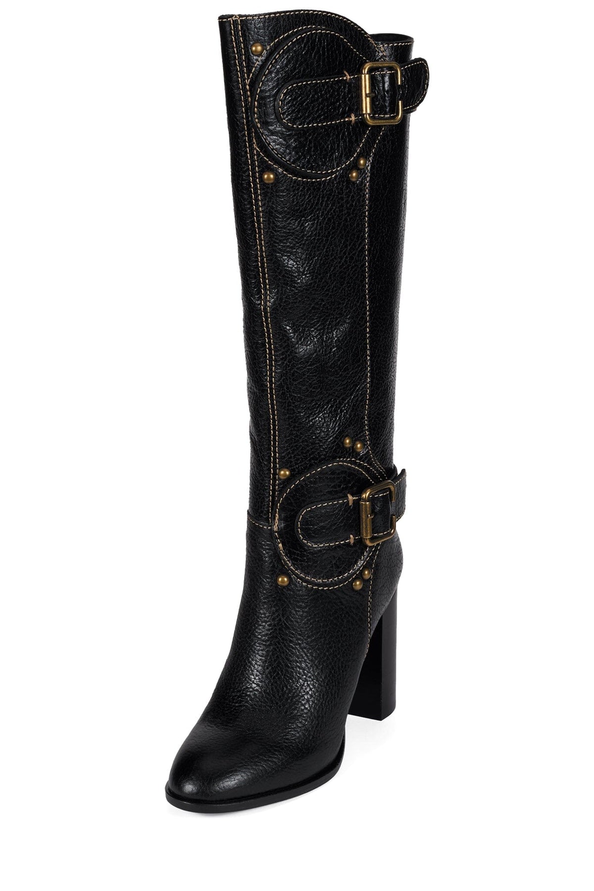 CHANTEL Jeffrey Campbell Knee-High Boots Black Crinkle Bronze
_hover