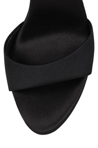 CHEAT-CODE Jeffrey Campbell Heeled Sandal Black Satin