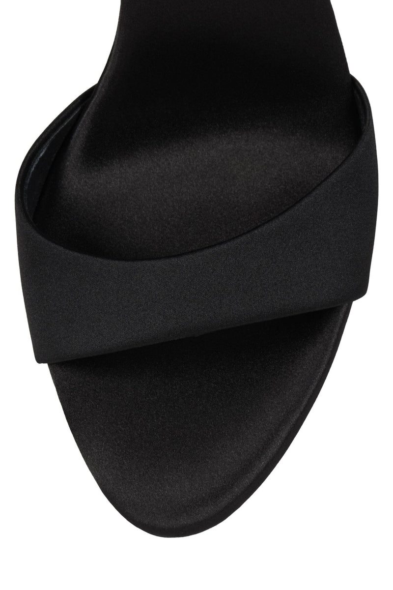 CHEAT-CODE Jeffrey Campbell Heeled Sandal Black Satin