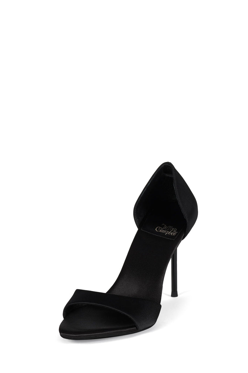 CHEAT-CODE Jeffrey Campbell Heeled Sandal Black Satin
_hover
