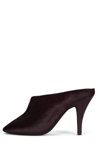 CHEEKY-F Jeffrey Campbell Heeled Mule Wine