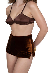 CHEEKZ Jeffrey Campbell Shorts Tan Velvet