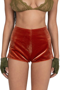 CHEEKZ Jeffrey Campbell Shorts Rust Velvet