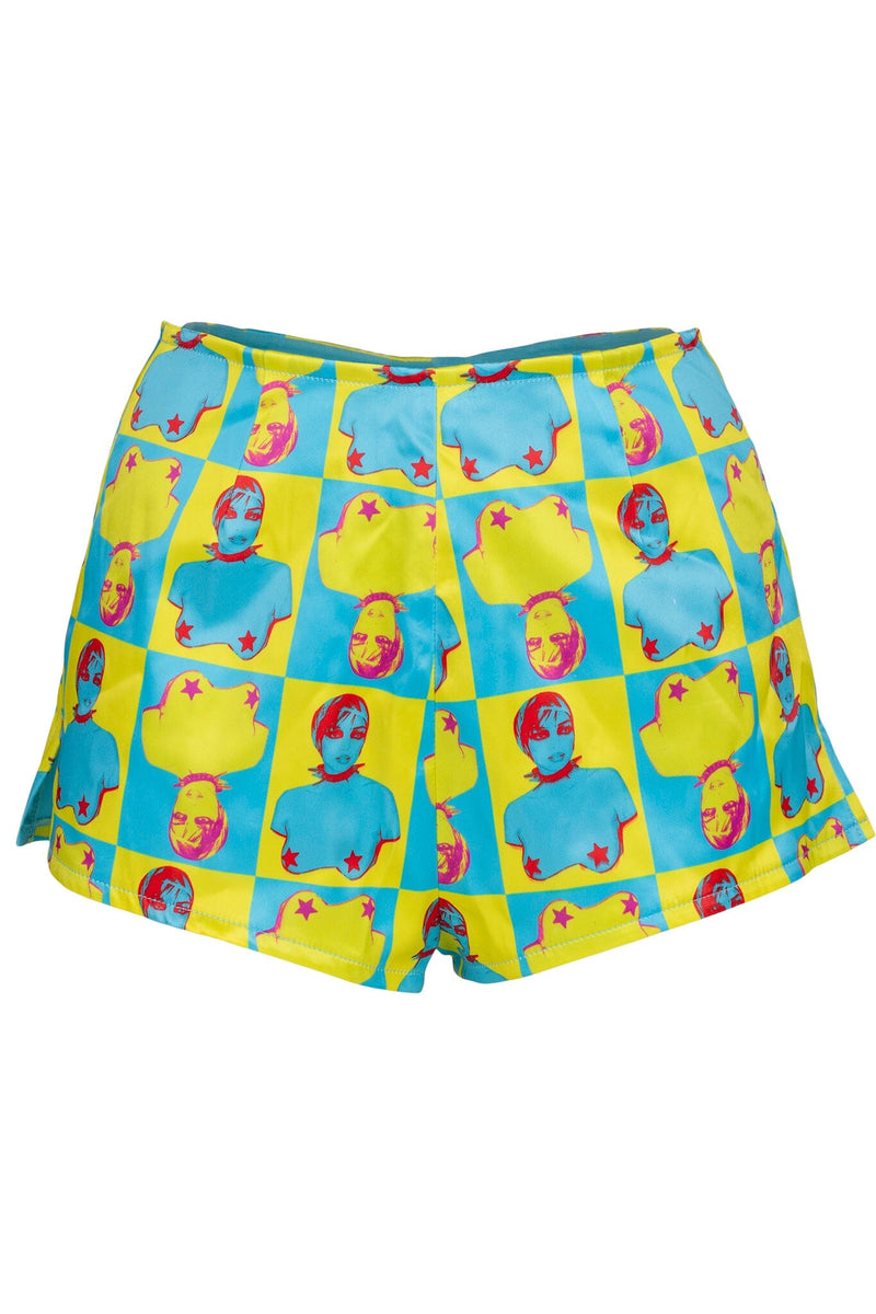 CHEEKZ Shorts Yellow Pop Art
