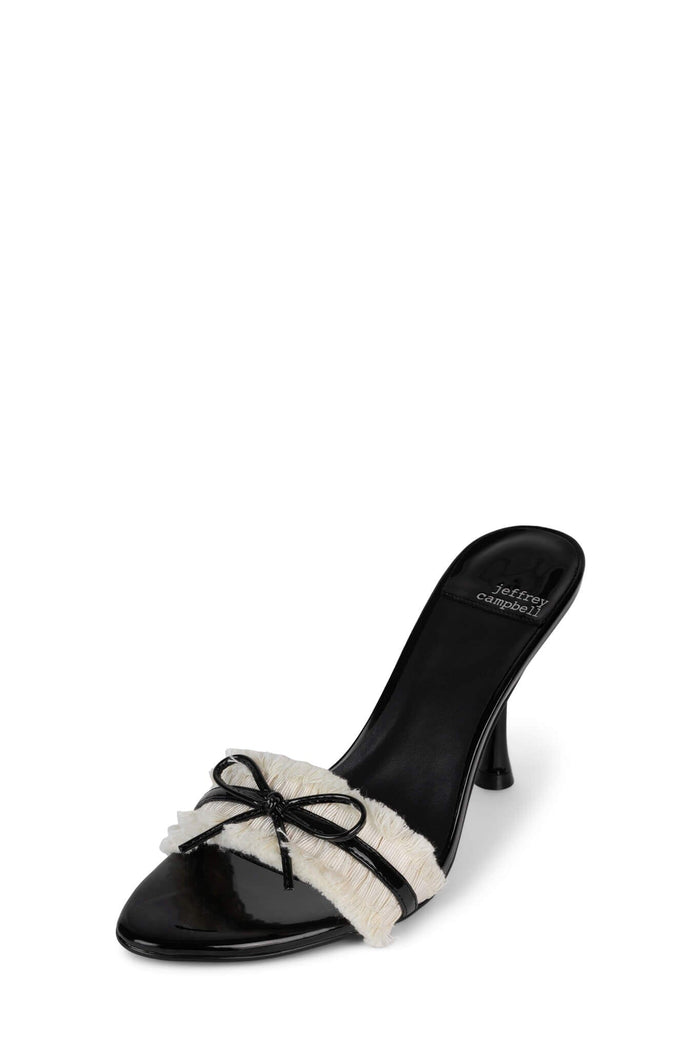 CINNAMON Jeffey Campbell Stiletto Sandal Black Beige Combo