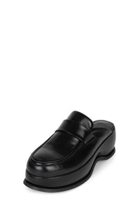 CITY-BOY Jeffrey Campbell Platform Mules Black Shiny 