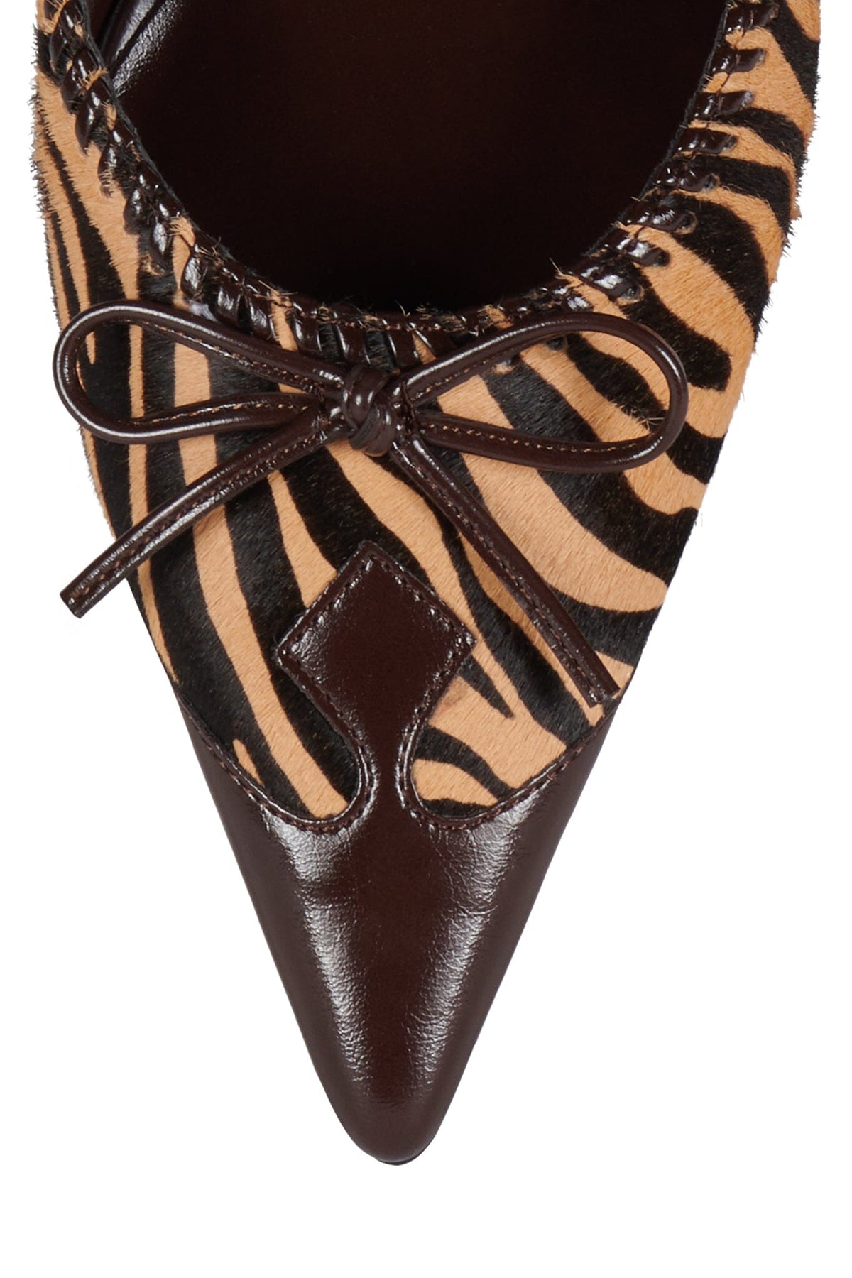 CLARA-B-F Jeffrey Campbell Heeled Mule Brown Zebra Combo