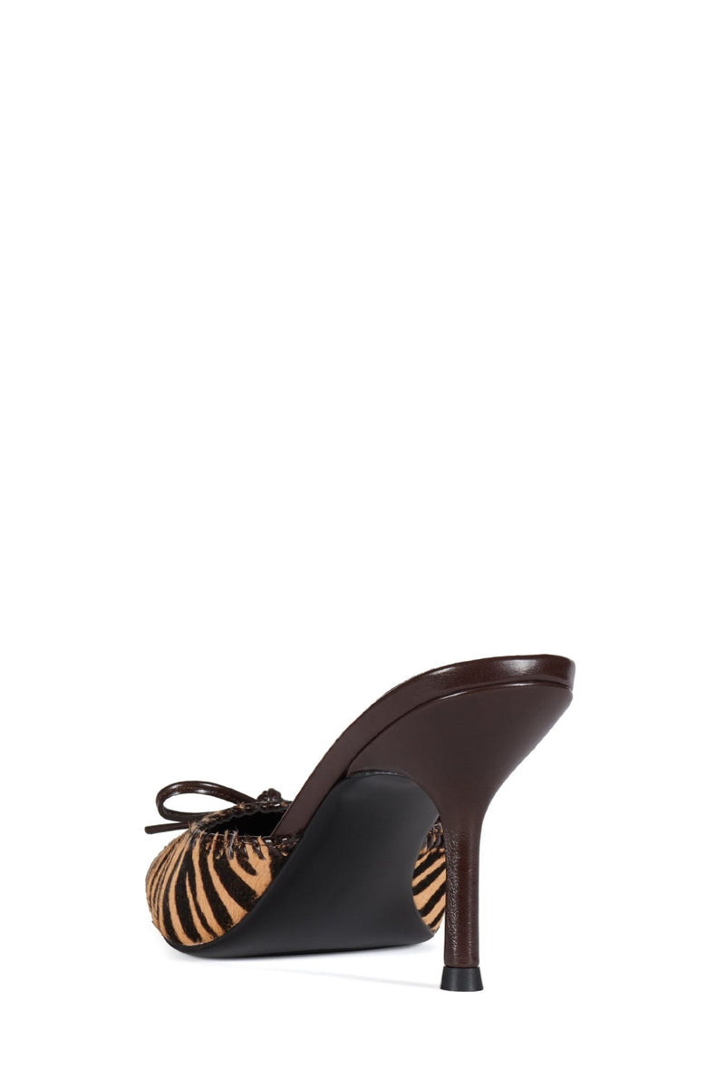 CLARA-B-F Jeffrey Campbell Heeled Mule Brown Zebra Combo