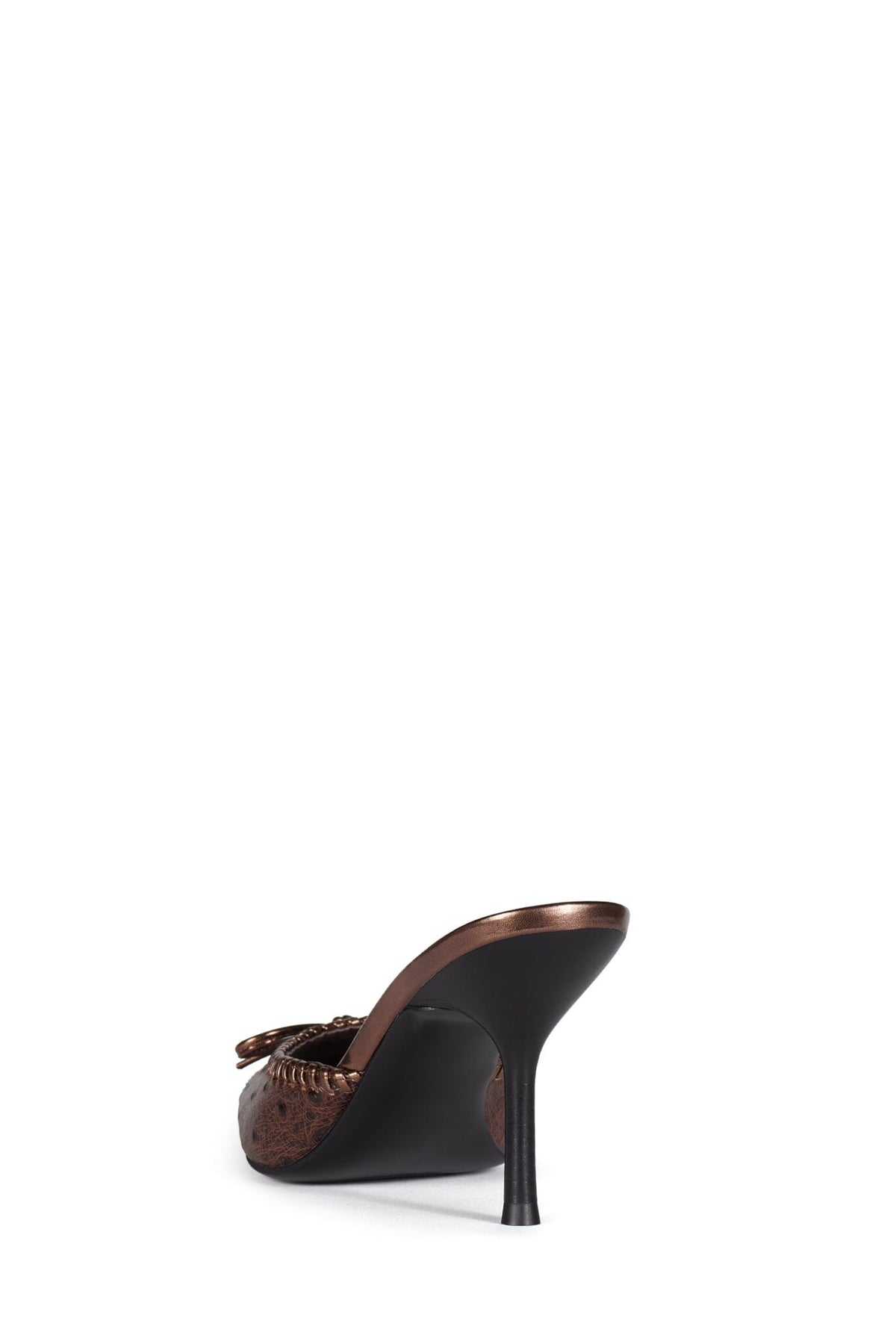 CLARA-B-F Jeffrey Campbell Heeled Mule Brown Ostrich Combo