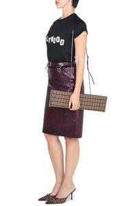 CLARABELLE Jeffrey Campbell Heeled Mule Brown Tweed Brn Snk Cmbo