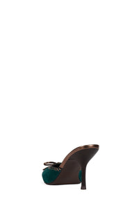 CLARABELLE Jeffrey Campbell Heeled Mule Turquoise Suede Brown Cmb