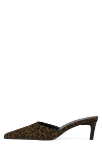 CLAUDINA Jeffrey Campbell Heeled Mule Tan Leopard Suede