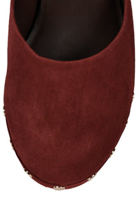 CLOGUETTE Jeffrey Campbell Platform Mule Plum Suede