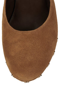 CLOGUETTE Jeffrey Campbell Platform Mule Tan Suede