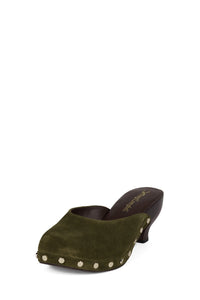 CLOGUETTE Jeffrey Campbell Platform Mule Olive Suede _hover