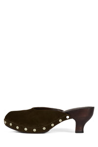 CLOGUETTE Jeffrey Campbell Platform Mule Brown Suede