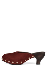 CLOGUETTE Jeffrey Campbell Platform Mule Plum Suede