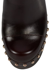 CONFIDENT Jeffrey Campbell Platform Mule with Stud Detail Coffee Gold