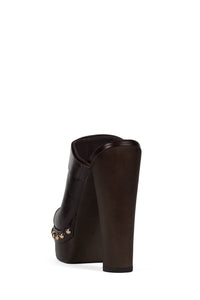 CONFIDENT Jeffrey Campbell Platform Mule with Stud Detail Coffee Gold