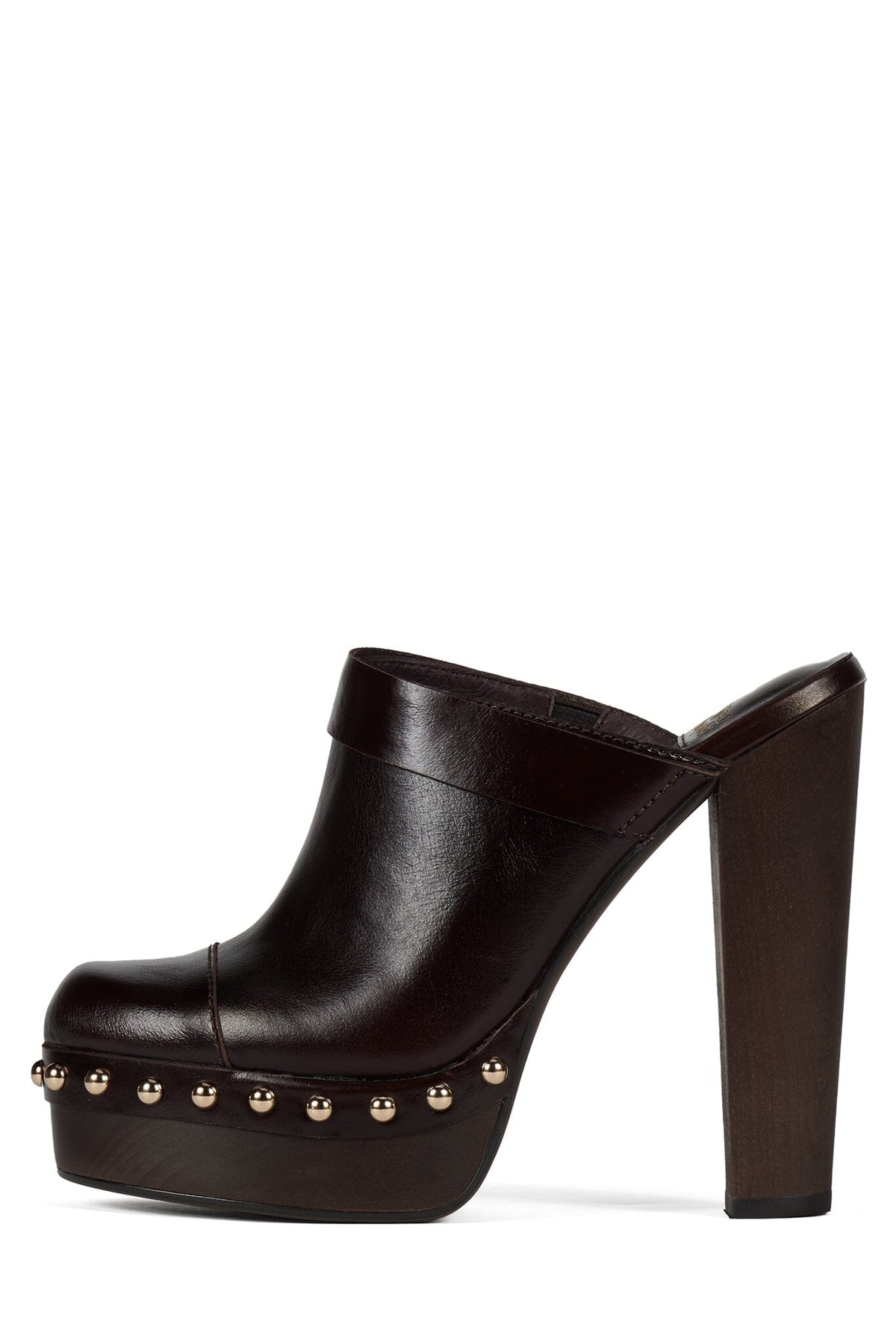 CONFIDENT Jeffrey Campbell Platform Mule with Stud Detail Coffee Gold