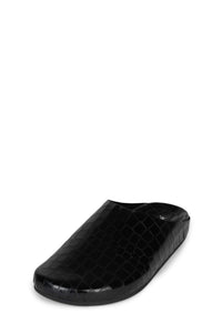 CONTENT Jeffrey Campbell Flat Mule Black Croco