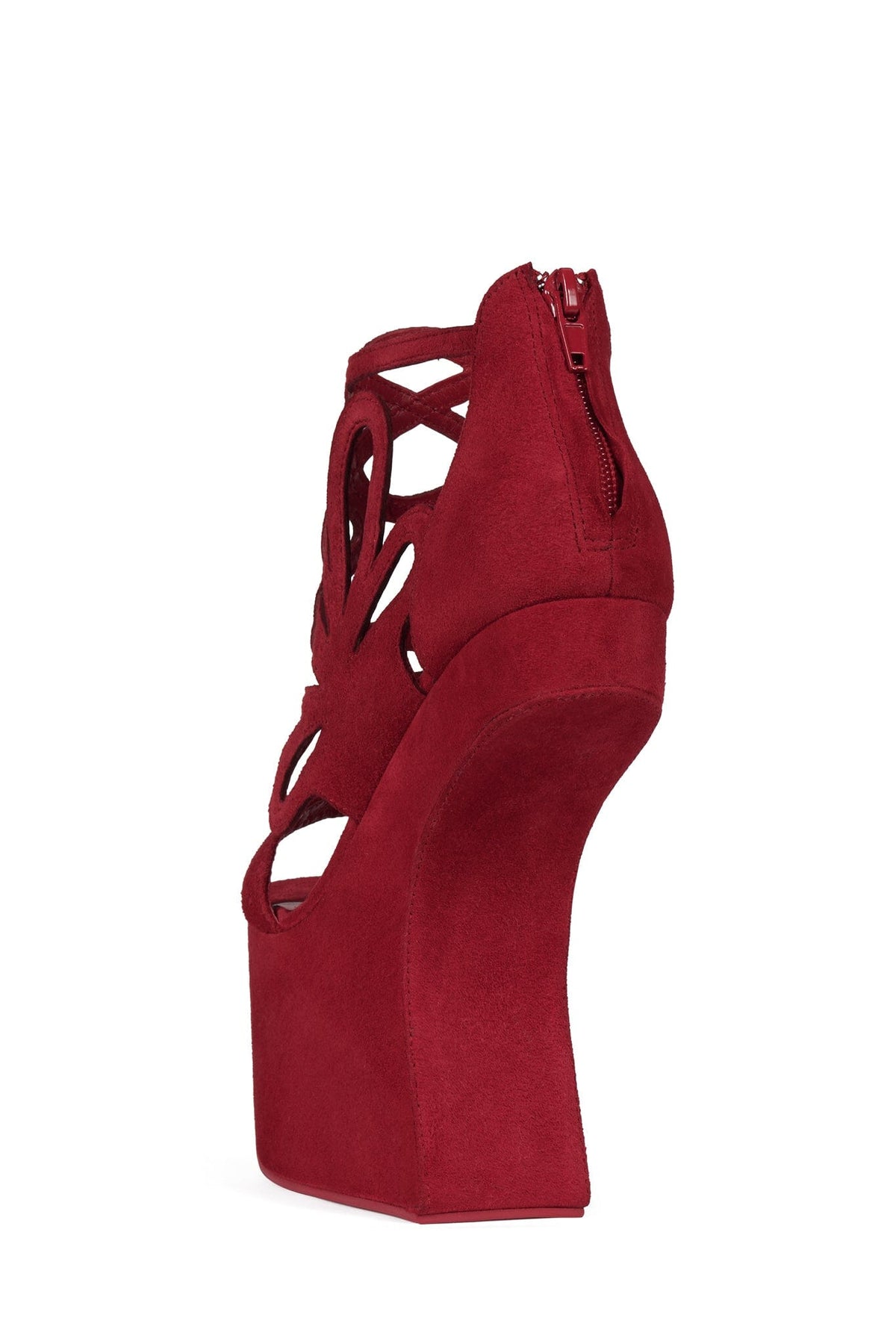 CORLEONE Platform Sandal Dark Red Suede