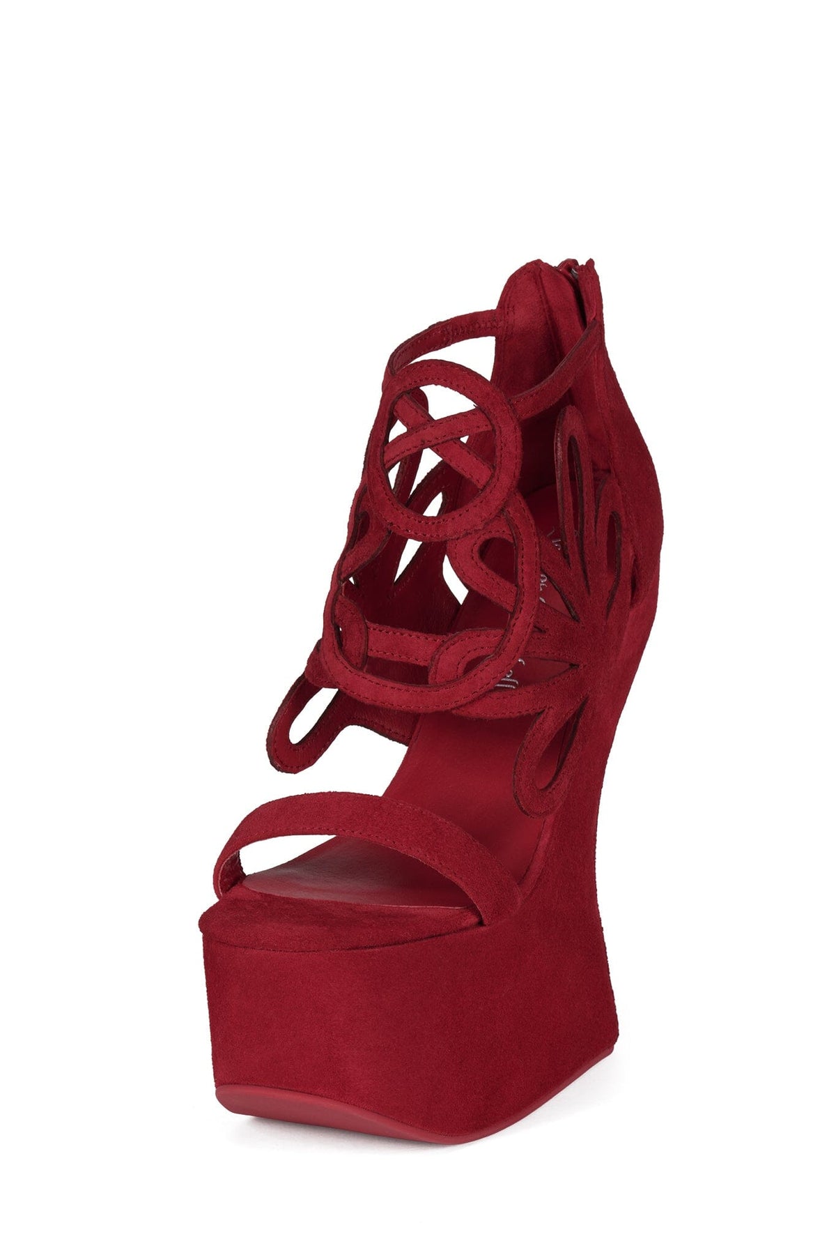 CORLEONE Platform Sandal Dark Red Suede _hover