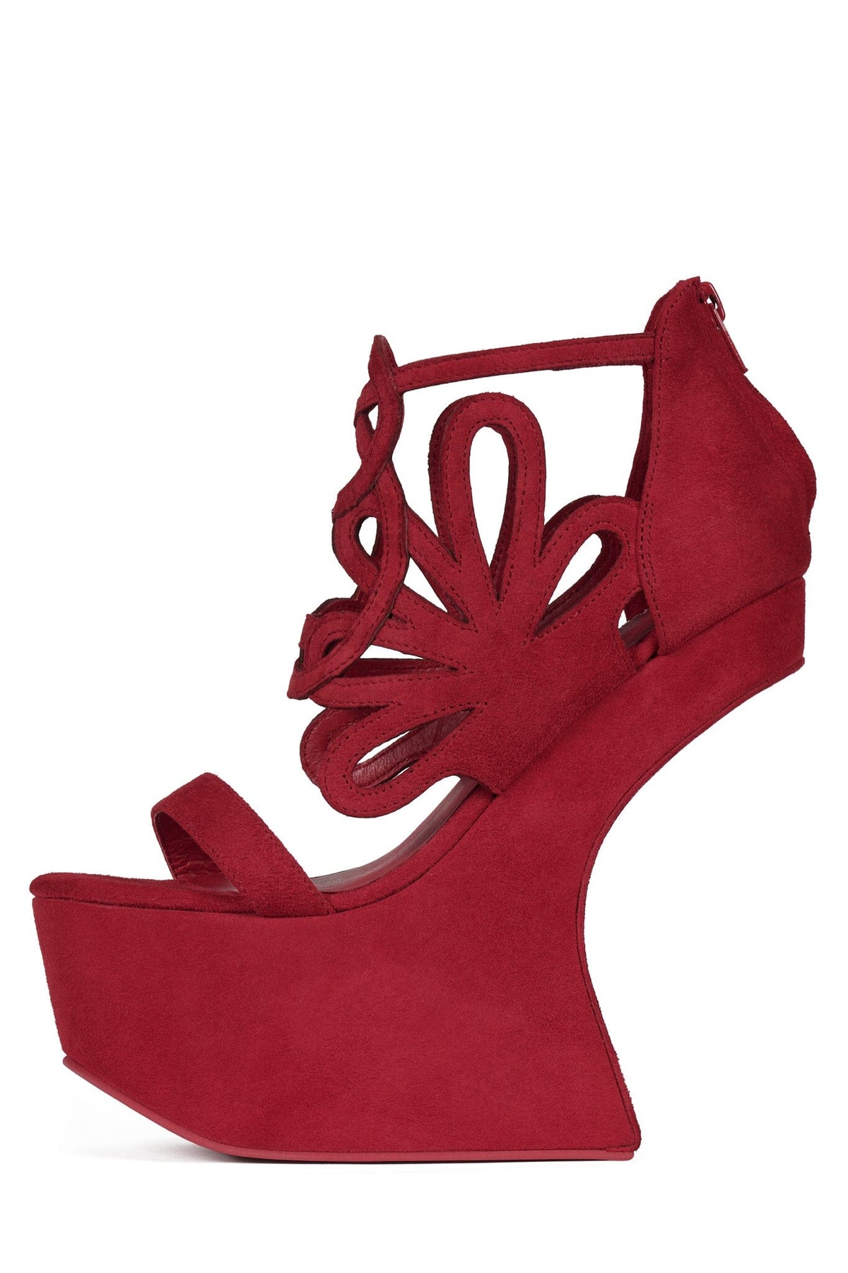 CORLEONE Platform Sandal Dark Red Suede