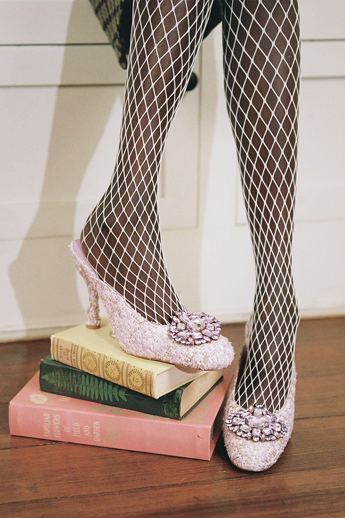 CRUMPET Jeffrey Campbell Heeled Mule Pink Tweed Lilac