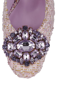 CRUMPET Jeffrey Campbell Heeled Mule Pink Tweed Lilac