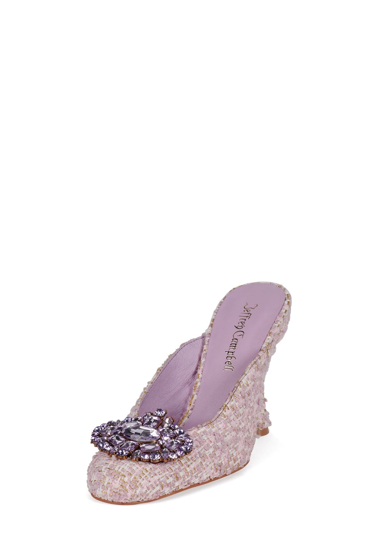 CRUMPET Jeffrey Campbell Heeled Mule Pink Tweed Lilac