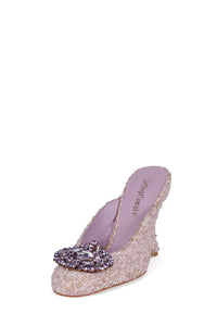 CRUMPET Jeffrey Campbell Heeled Mule Pink Tweed Lilac