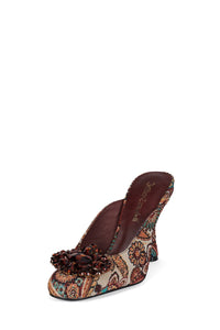 CRUMPET Jeffrey Campbell Heeled Mule Beige Rust Tapestry
_hover