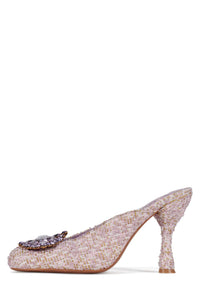 CRUMPET Jeffrey Campbell Heeled Mule Pink Tweed Lilac
