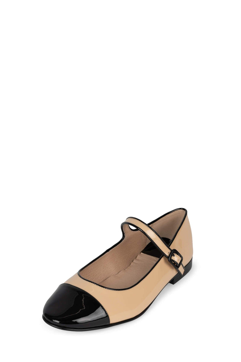 CURVET Jeffrey Campbell Mary Jane Shoes Nude Patent Black Patent