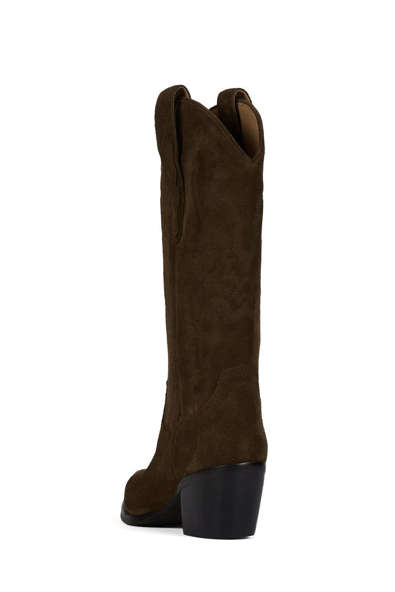 DAGGET Jeffrey Campbell Heeled Boot Brown Suede