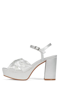 DALIDA Jeffrey Campbell Platform Sandals White Satin