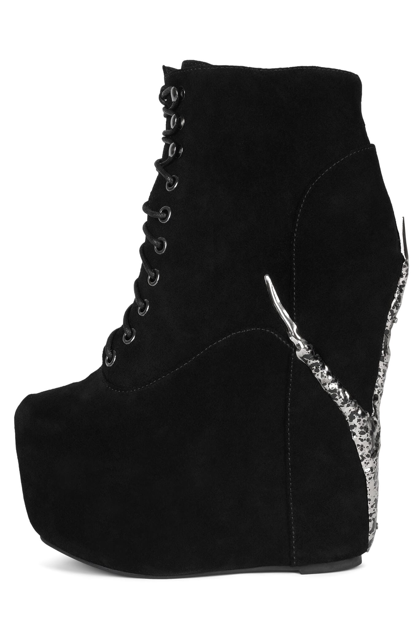 JEFFERY CAMPBELL Black Suede Platform Wedge retailer - size US 7