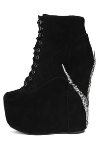 DAMSEL-CLW HN Black Suede Pewter 5 