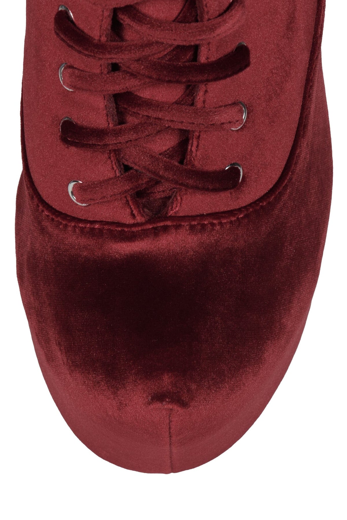 DAMSEL-CRS Platform Boot Wine Velvet Silver