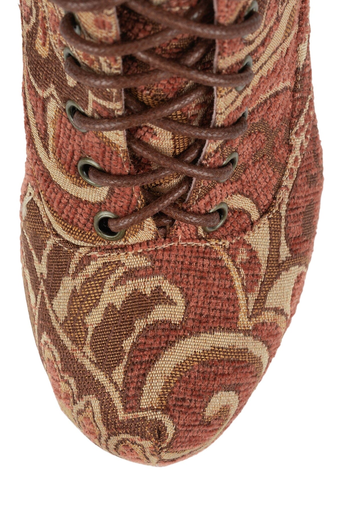 DAMSEL Jeffrey Campbell Platform Boot Cognac Tapestry 