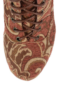 DAMSEL Jeffrey Campbell Platform Boot Cognac Tapestry 