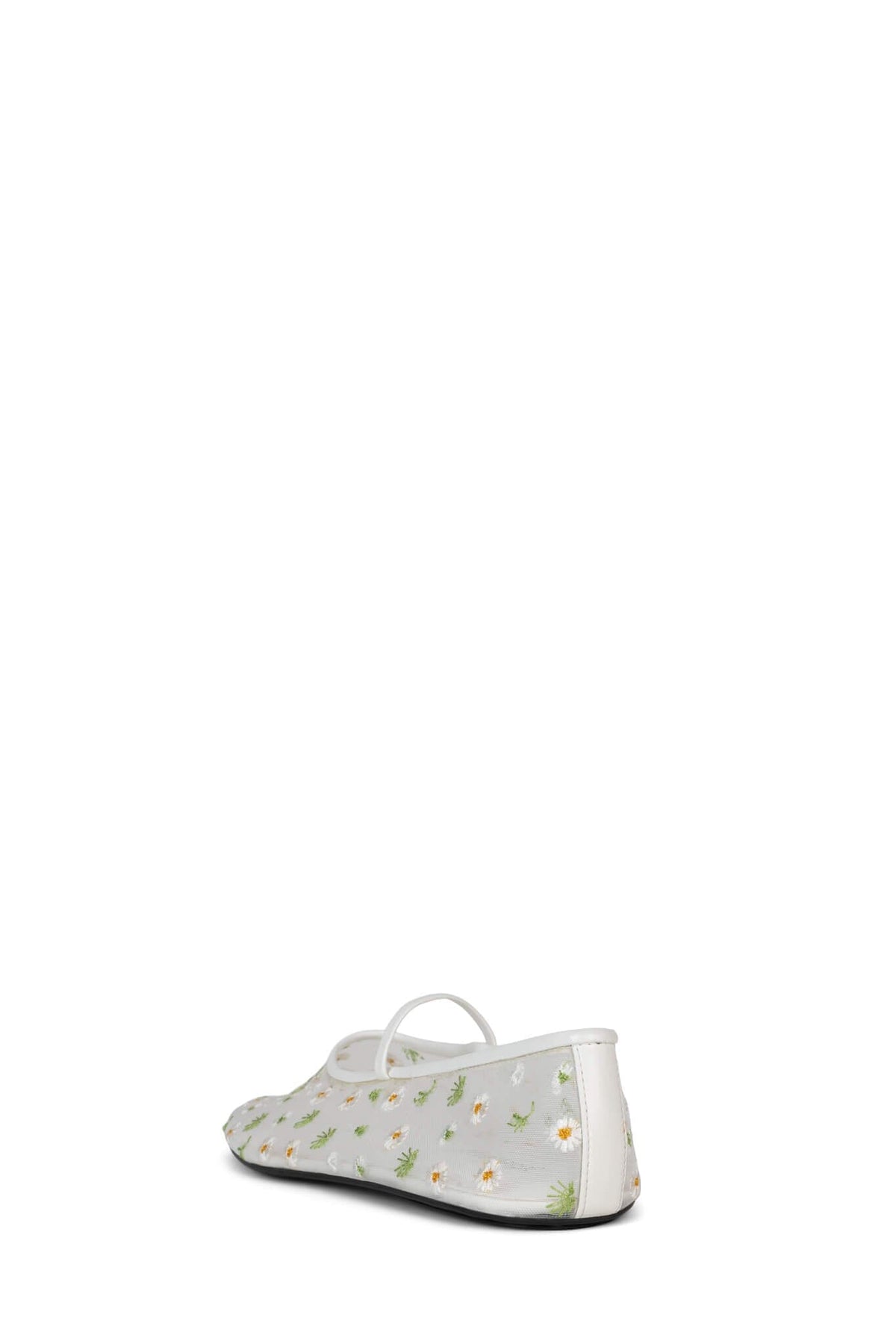 DANCER-EMB Jeffrey Campbell Flat Mary Janes White Daisies