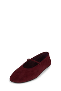 DANCERINA Jeffrey Campbell Ballet Flats Wine Suede