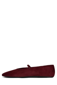 DANCERINA Jeffrey Campbell Ballet Flats Wine Suede