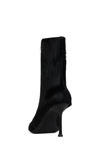 DARING-F Jeffrey Campbell Ankle Bootie Black Long Hair