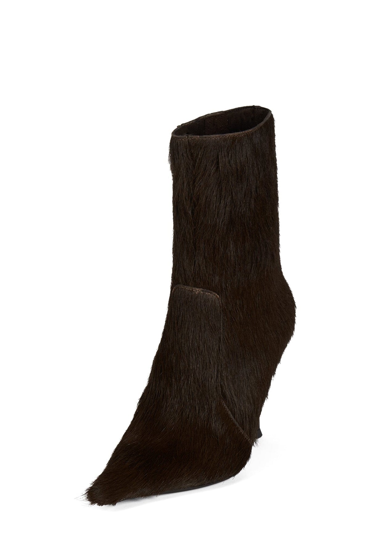 DARING-F Jeffrey Campbell Ankle Bootie Brown Long Hair
_hover