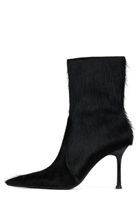 DARING-F Jeffrey Campbell Ankle Bootie Black Long Hair