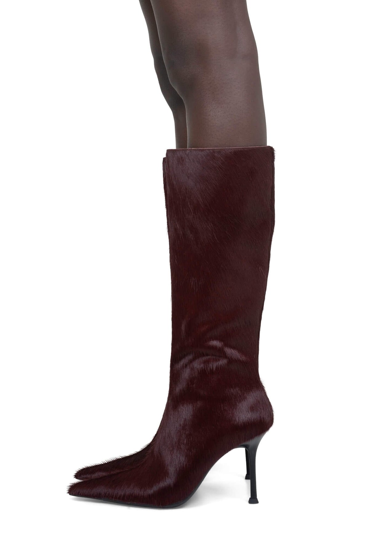 DARLING-3F Jeffrey Campbell Stiletto Boot Wine Long Hair